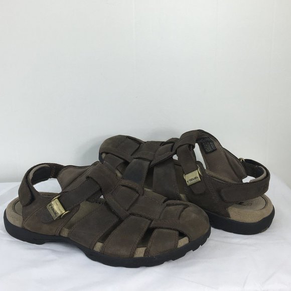 Teva Mens Hammer Leather Weave Fisherman Sandals Size 11 GREAT Pre-Owned - Picture 1 of 9